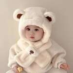 Gorro De Bebé Con Bufanda Otoño Invierno Oso De Felpa - Imagen 3