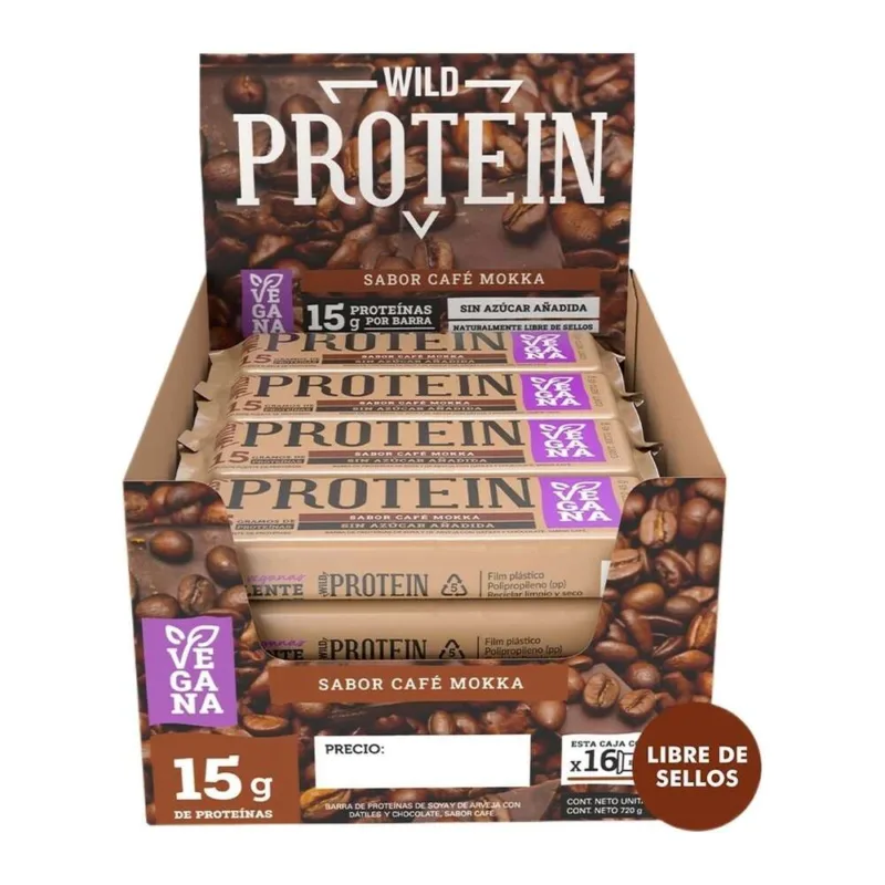 Barritas Wild Protein Vegana Café Mokka Caja 16 Unidades