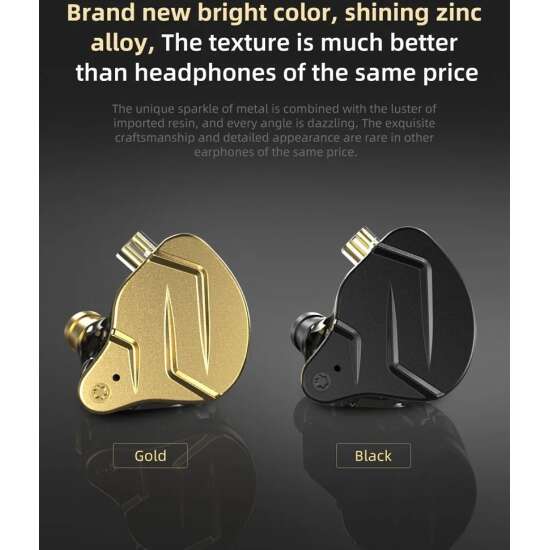 Auriculares In-ear Gamer Kz Zsn Pro X (sin Micrófono) Dorado - Imagen 4