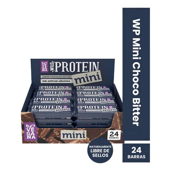 Wild Protein Mini Vegana Chocolate Bitter 24u - Envio Gratis - Imagen 1