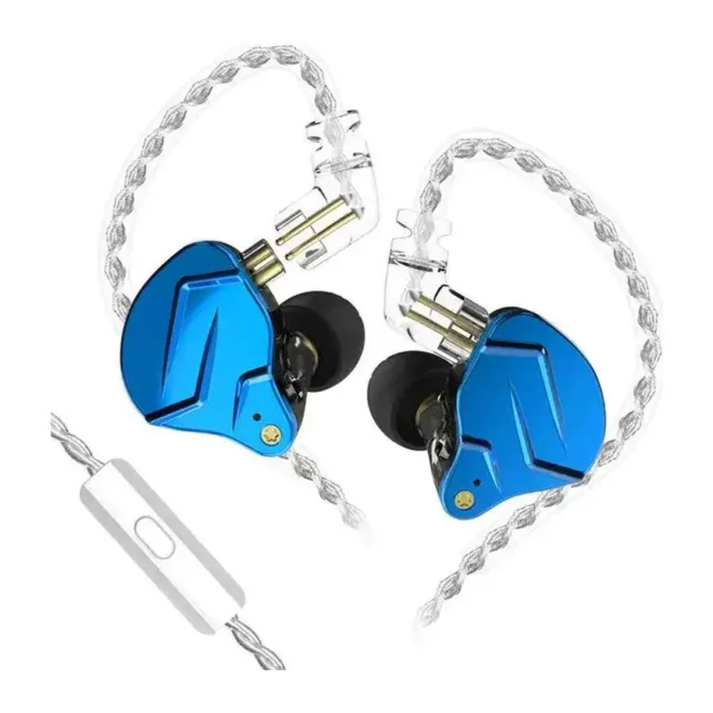 Audífonos KZ ZSN Pro X Azul con Micrófono Híbridos 1BA+1DD