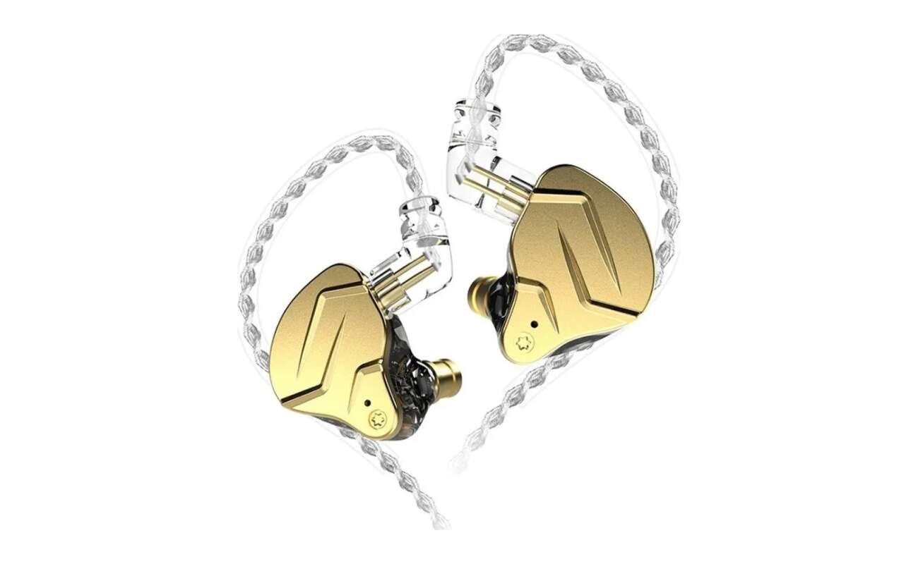 Audífonos KZ ZSN Pro X Dorado sin Micrófono Híbridos 1BA+1DD