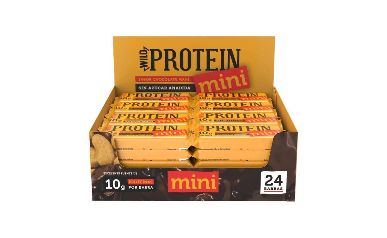 Wild Protein Mini Chocolate Maní Caja 24 Barritas de 30 g