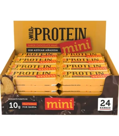 Wild Protein Mini Chocolate Maní Caja 24 Barritas de 30 g