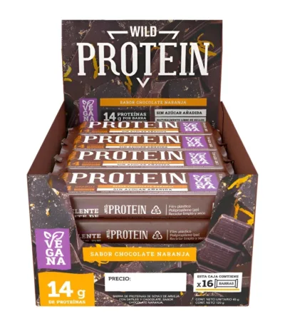 Barritas Wild Protein Vegana Naranja Bitter Caja 16 Unidades