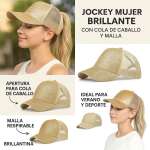 Jockey Mujer Brillante Con Cola De Caballo Y Malla - Imagen 2
