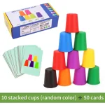 Juego De Mesa Tazas Apilables + 50 Cartas Velocidad - Imagen 2