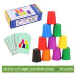 Juego De Mesa Tazas Apilables + 50 Cartas Velocidad - Imagen 2