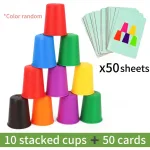 Juego De Mesa Tazas Apilables + 50 Cartas Velocidad - Imagen 4