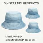 Sombrero Bucket Mezclilla Degradado Urbano Estilo Vintage - Imagen 7