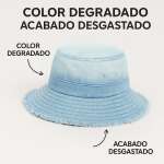 Sombrero Bucket Mezclilla Degradado Urbano Estilo Vintage - Imagen 4