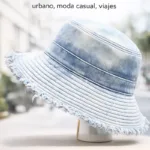 Sombrero Bucket Mezclilla Degradado Urbano Estilo Vintage - Imagen 3