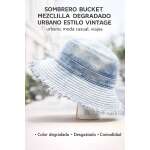 Sombrero Bucket Mezclilla Degradado Urbano Estilo Vintage - Imagen 3