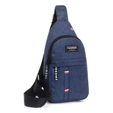 Riñonera De Hombro Azul 31x17x5 Uso Diario Impermeable