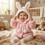 Chaqueta Gruesa Bebé Peludito Abrigo Cálido Suave