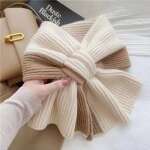 Bufanda De Lana Tejida A Doble Color Diseño Cruzado - Imagen 3