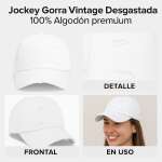 Jockey Gorra Vintage Desgastada 100% Algodón Unisex Premium - Imagen 3