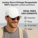Jockey Gorra Vintage Desgastada 100% Algodón Unisex Premium - Imagen 2