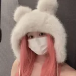 Gorro Felpa Kawaii Mujer Termico Con Orejas De Oso - Imagen 5