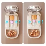 Pastillero Con Cortador 1/2 Y Organizador Portátil Beige - Imagen 3