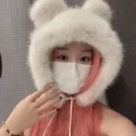 Gorro Felpa Kawaii Mujer Termico Con Orejas De Oso - Imagen 6