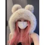 Gorro Felpa Kawaii Mujer Termico Con Orejas De Oso - Imagen 4