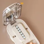 Pastillero Con Cortador 1/2 Y Organizador Portátil Beige - Imagen 5