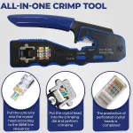 Crimpadora Rj45 Zoerax Pass Thru Para Cat5e Cat6 Cat6a - Imagen 5