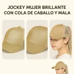 Jockey Mujer Brillante Con Cola De Caballo Y Malla - Imagen 6