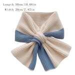 Bufanda De Lana Tejida A Doble Color Diseño Cruzado - Imagen 4