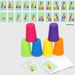 Juego De Mesa Tazas Apilables + 50 Cartas Velocidad - Imagen 3
