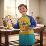 Delantal Infantil Párvulo Manga Larga 51x43 Cm Impermeable