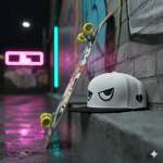 Jockey Gorra Plana Bad Eyes Corazón Roto Urbana Unisex - Imagen 4