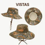 Sombrero Playa Mujer Floral Estilo Tropical Con Ala Ancha - Imagen 6