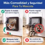 Puerta Mascotas Abatible Con 4 Modos De Bloqueo Y Acceso - Imagen 4