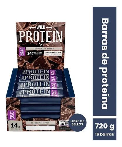 D_723777-MLC80312430574_112024-O.jpg Wild Protein - Barritas Chocolate Bitter 16u - Imagen 1