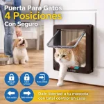 Puerta Mascotas Abatible Con 4 Modos De Bloqueo Y Acceso - Imagen 6