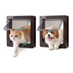 Puerta Mascotas Abatible Con 4 Modos De Bloqueo Y Acceso