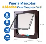 Puerta Mascotas Abatible Con 4 Modos De Bloqueo Y Acceso - Imagen 2