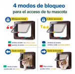Puerta Mascotas Abatible Con 4 Modos De Bloqueo Y Acceso - Imagen 3