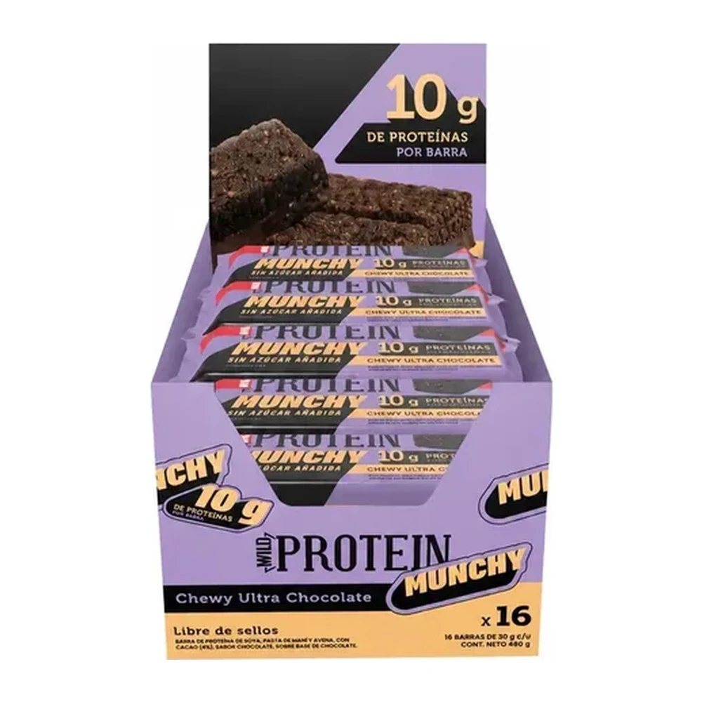 Barras de Proteína Wild Protein Munchy Ultra Chocolate 16 x 30 g