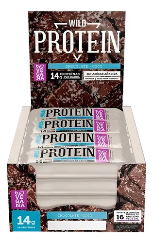 D_609635-MLC92973373999_092025-O.jpg Wild Protein - Vegana Chocolate Coco (16 Unidades) - Imagen 1