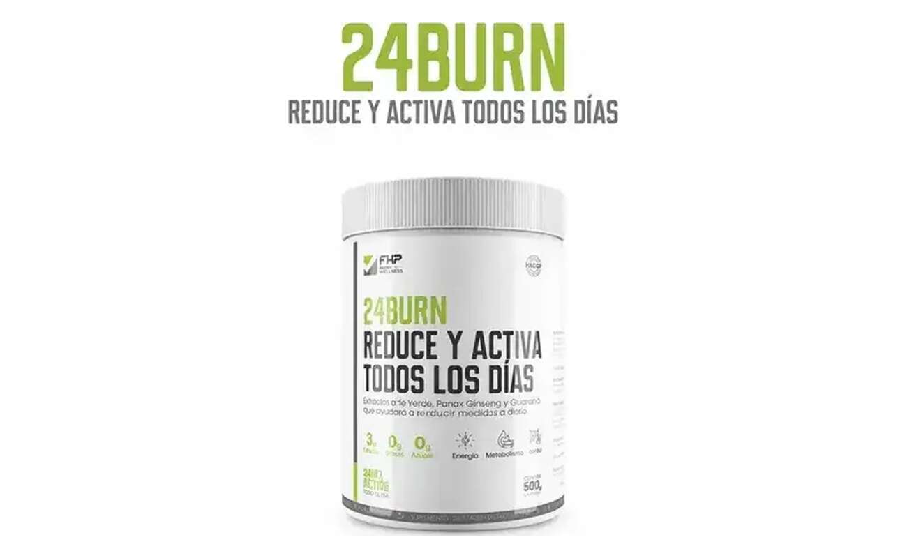24 Burn Suplemento en Polvo Té Verde y Ginseng Limón 500 g