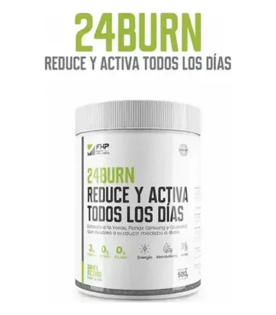 24 Burn Suplemento en Polvo Té Verde y Ginseng Limón 500 g