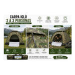 Carpa Camping 3 Personas con Mosquitero y Protección UV - Imagen 5
