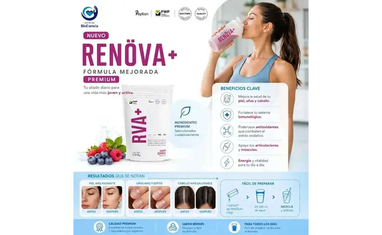 Colágeno Hidrolizado Renova Vitamina C y Zinc Berries 315 g