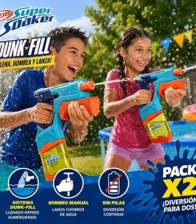 Pistolas de Agua Nerf Super Soaker Pack 2 Recarga Rápida