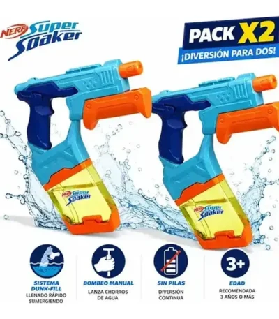 Pistolas de Agua Nerf Super Soaker Pack 2 Recarga Rápida